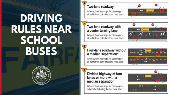 driving rules near school buses graphic