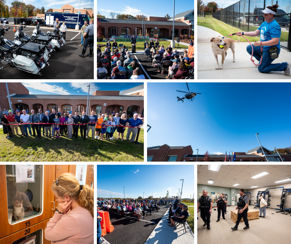 Image collage of the Lorton Campus ribbon cutting event