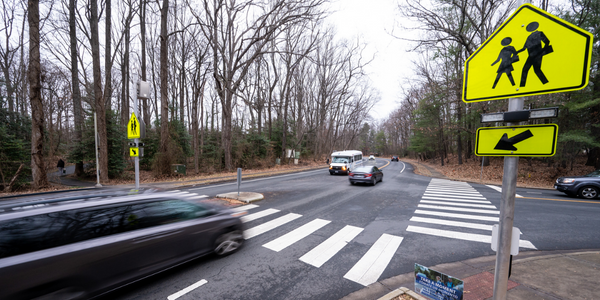 Car going through intersection