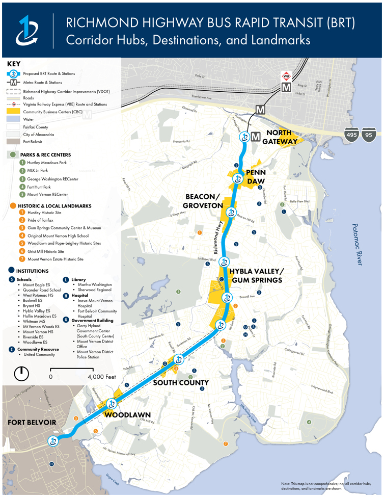 map of richmond highway brt system