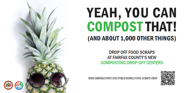 graphic showing pineapple wearing sunglasses; text "Yeah, You Can Compost That!" graphic showing pineapple wearing sunglasses; text "Yeah, You Can Compost That!"