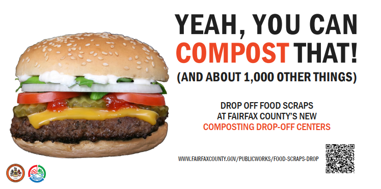 graphic of cheeseburger and text "Yeah You Can Compost That"