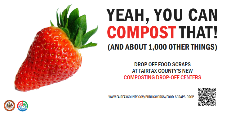 graphic of strawberry and text "Yeah You Can Compost That"