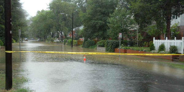 flooded road in fairfax county