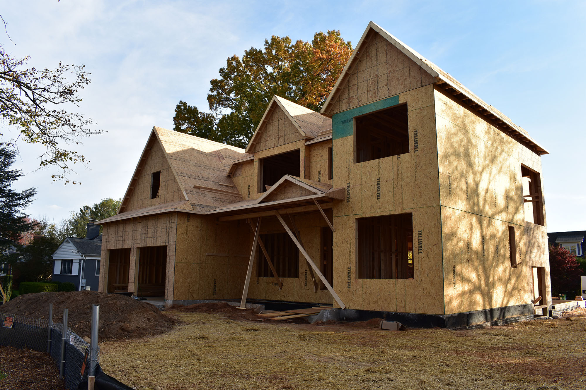 framing construction of new in-fill home framing construction of new in-fill home