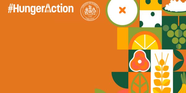 graphic that shows various images of food along with the words Hunger Action graphic that shows various images of food along with the words Hunger Action