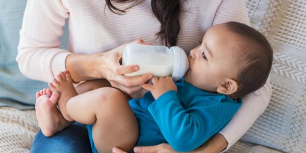 baby with bottle