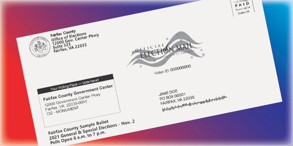 Fairfax County sample ballot. Fairfax County sample ballot mailer.