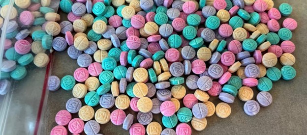 rainbow fentanyl pills in multiple colors