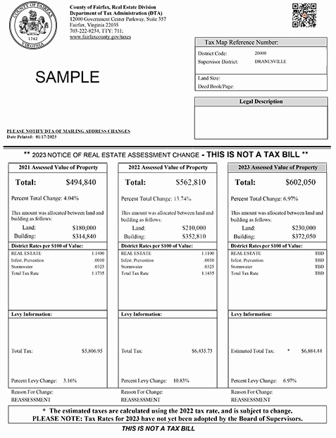 Sample 2022 Real Estate Assessment Notice