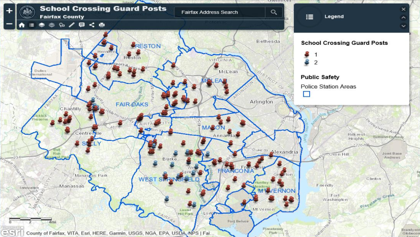 map of school crossing guard locations