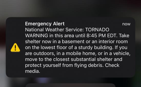 wireless emergency alert sent in fairfax county