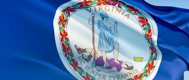 Virginia flag flying Virginia flag flying