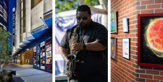 collage of images depicting the arts in Fairfax County