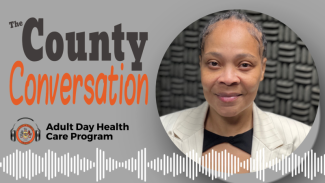 County Conversation logo with photo of Majorie Burris