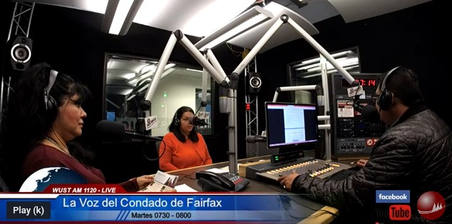 2019 WUST La Voz del Condado de Fairfax Podcast in studio