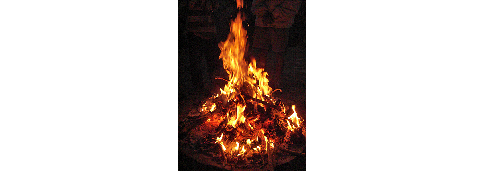 A burning campfire