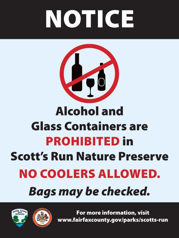 Scotts Run No Aclohol notice