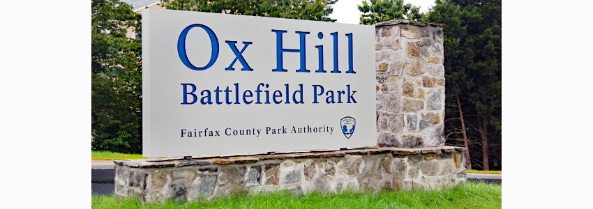 Entrance sign at Ox Hill Battlefield Park