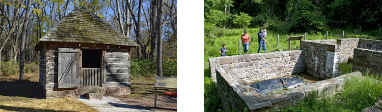 The smokehouse and springhouse at ECLP