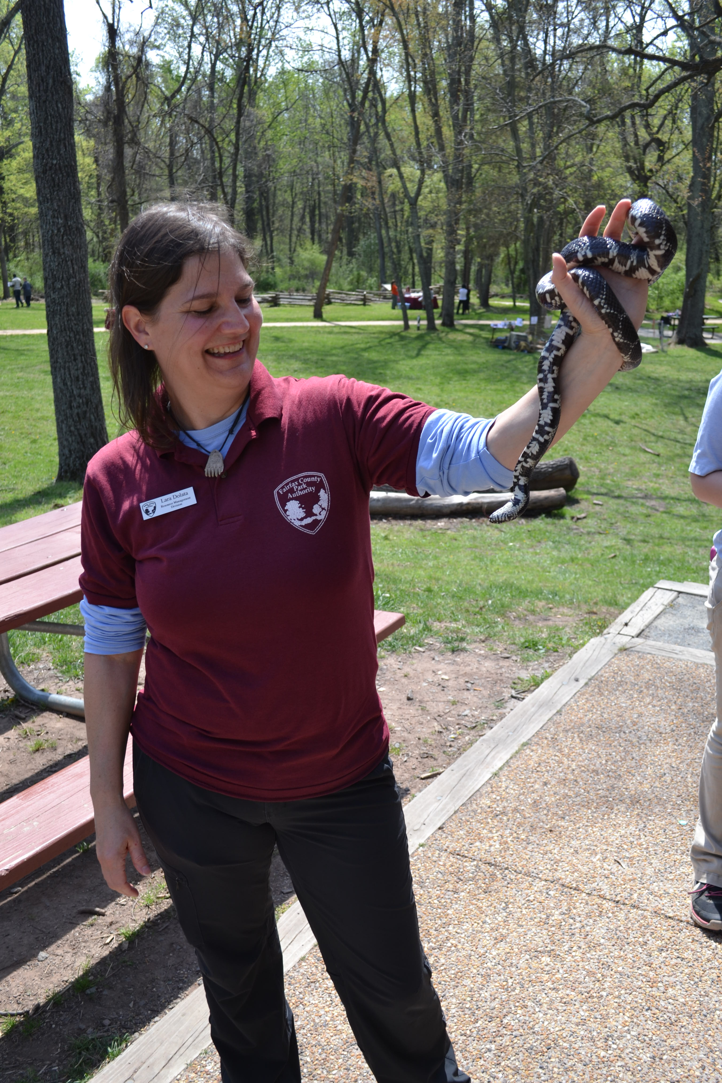 Lara with a snake 