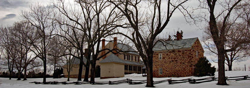 Sully's buildings in snow
