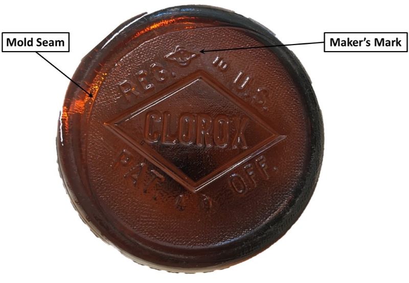 Bottle Base with Mold Seam and Maker’s Mark