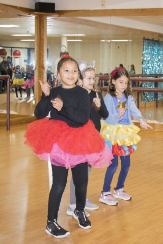 Girls in ballet outfits