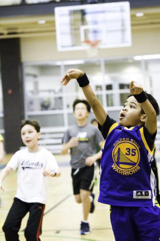 Kids playing basketball