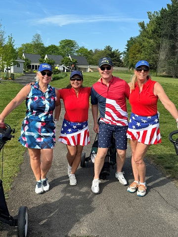 golfers wearing July Fourth outfits