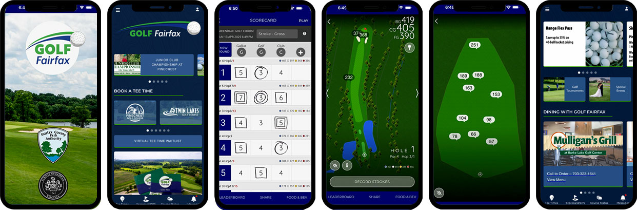 golf fairfax gallus app screens