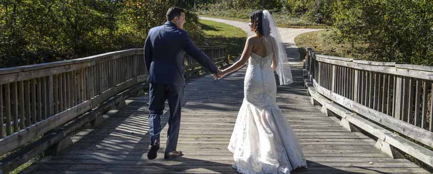 Laurel Hill coupon on foot bridge