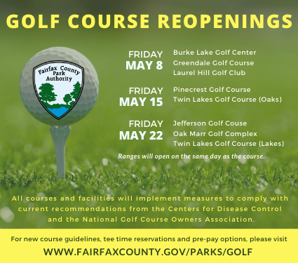 golf reopening dates course parks authority park