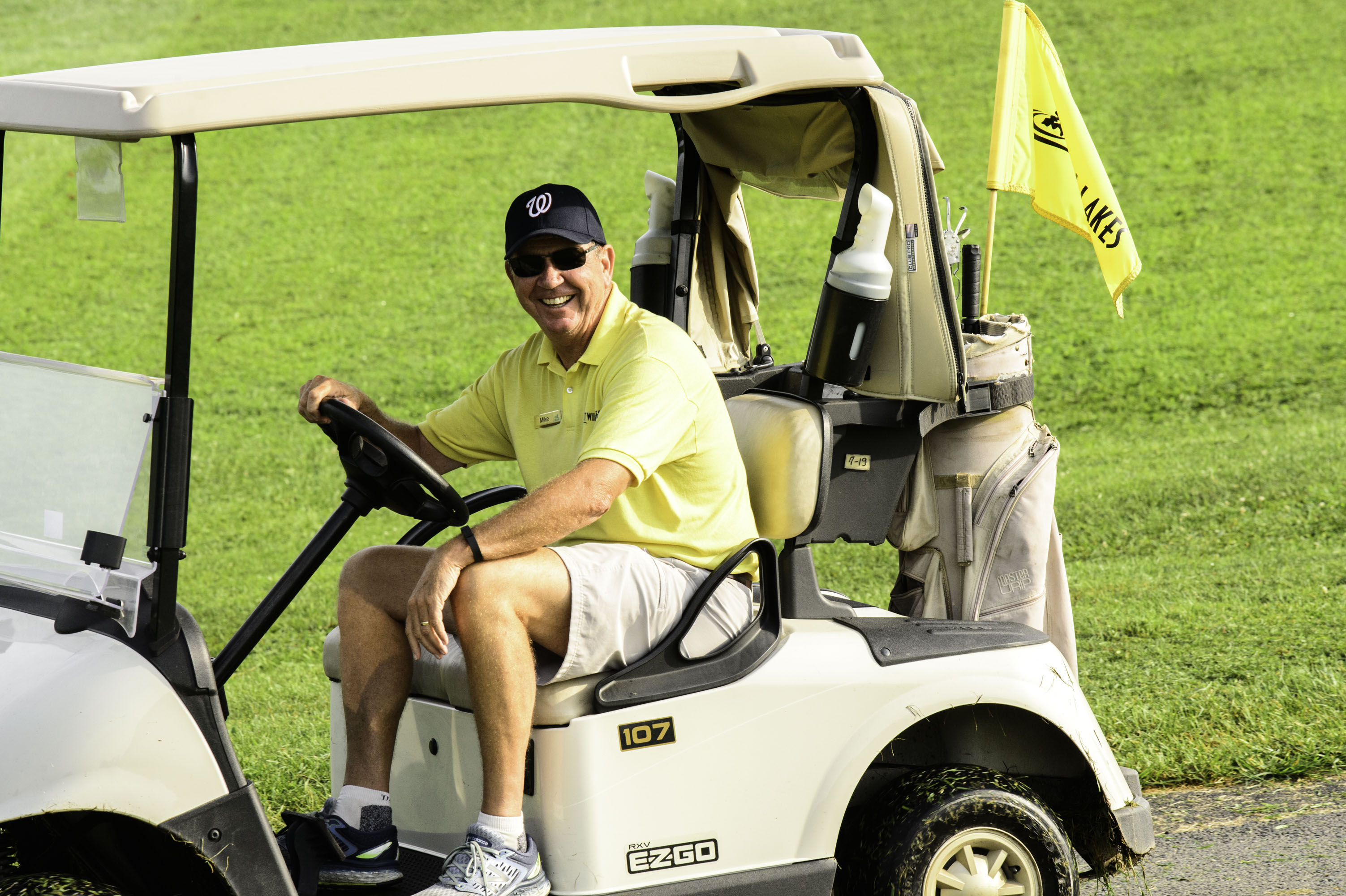 Golfer in cart