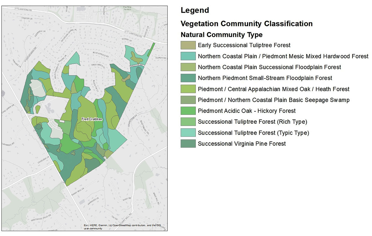 map of vegetation community classification natural community type