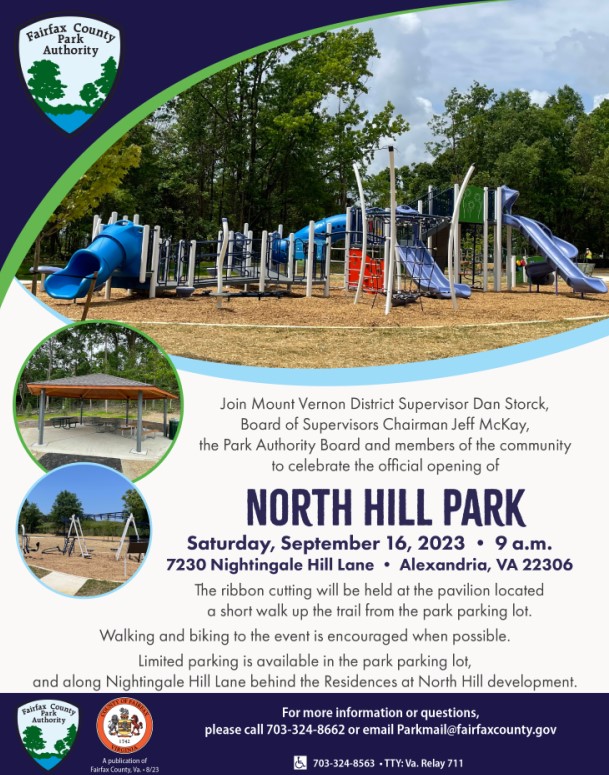 Park Authority To Celebrate Official Opening of North Hill Park Park