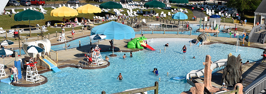 people swimming and playing at The Water Mine