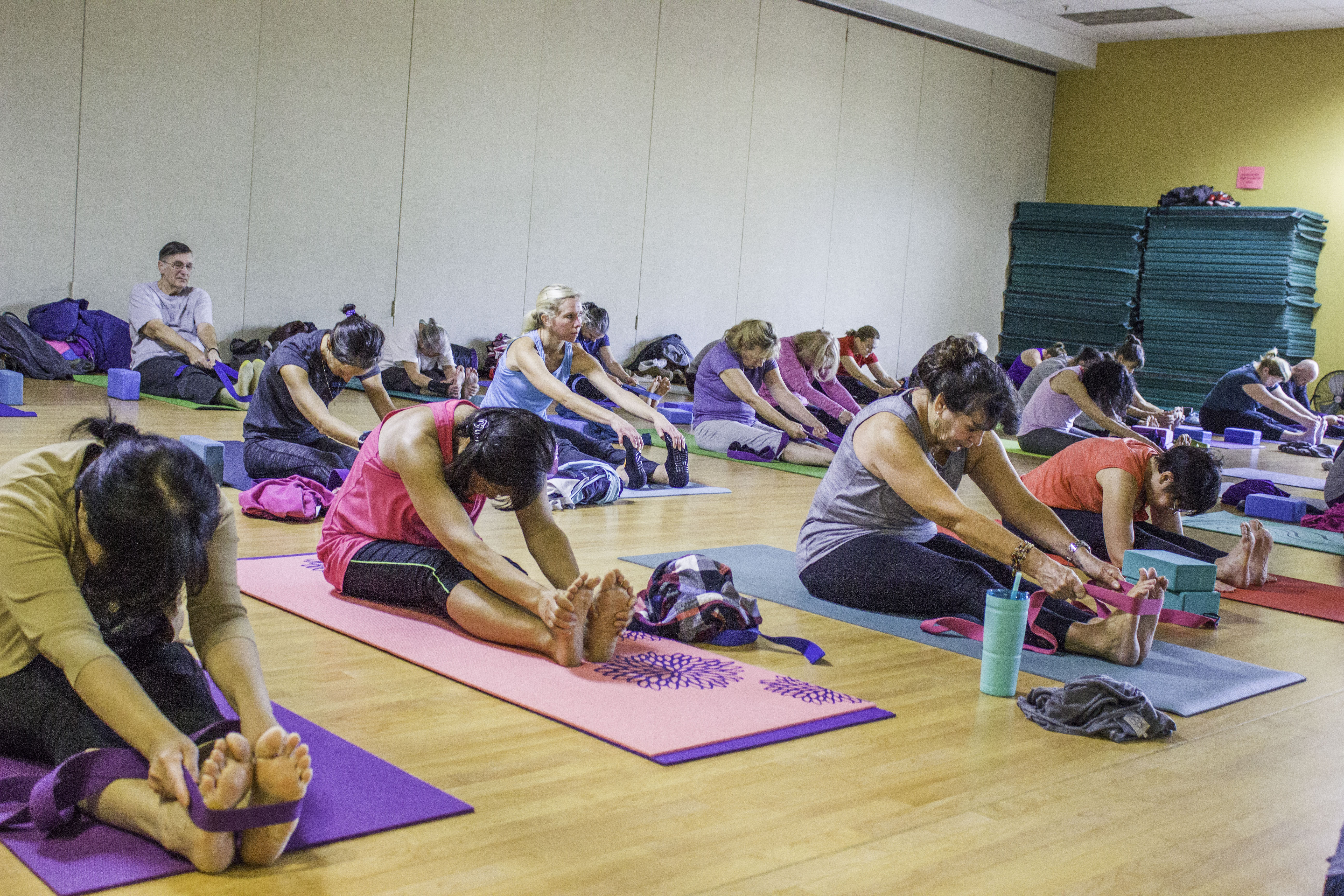 several people doing yoga at Cub Run Rec Center