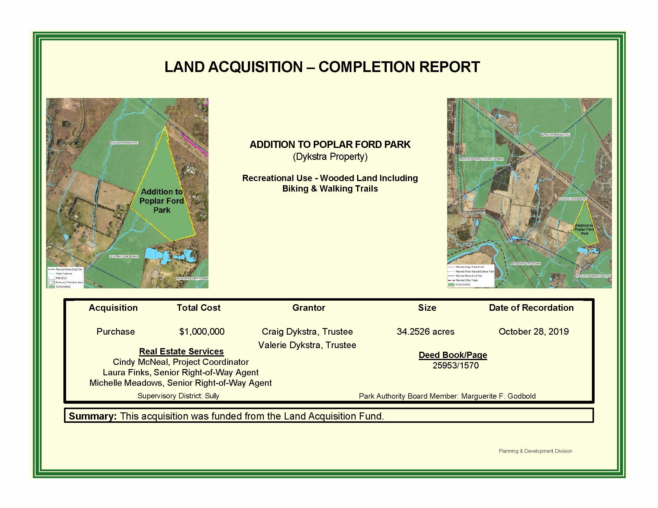 Sully District Projects Park Authority
