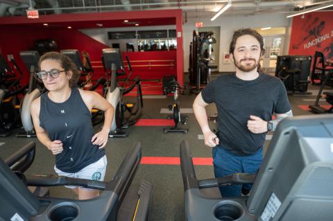 two people on treadmill