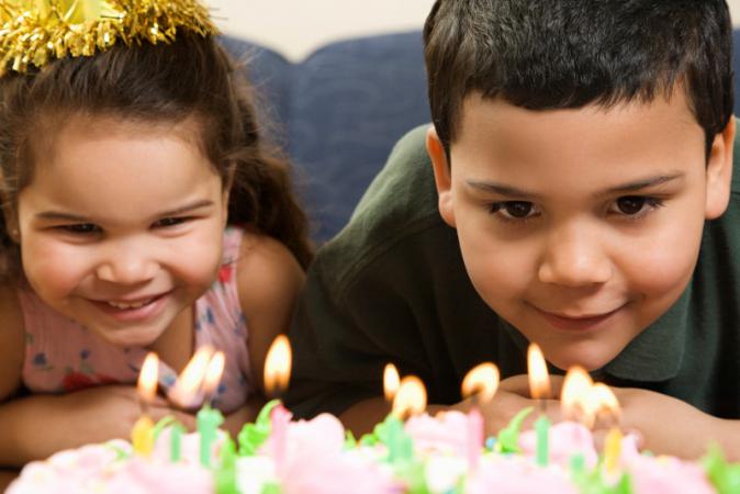 Child celebrating a birthday with friends