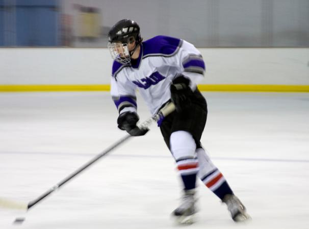 Skater participating in a hockey class