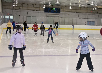 Kids ice skating