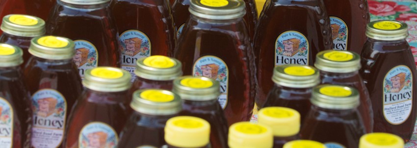 jars of honey at the Wakefield Farmers Market