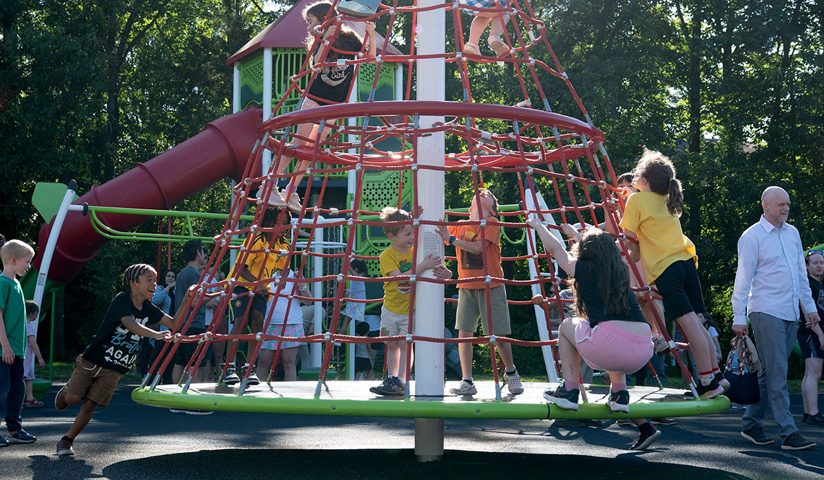 kids playing in playground