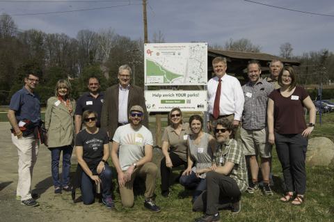 Parks, REI celebrate new directional signs on the Cross County Trail