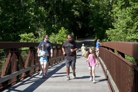 People walking on trails