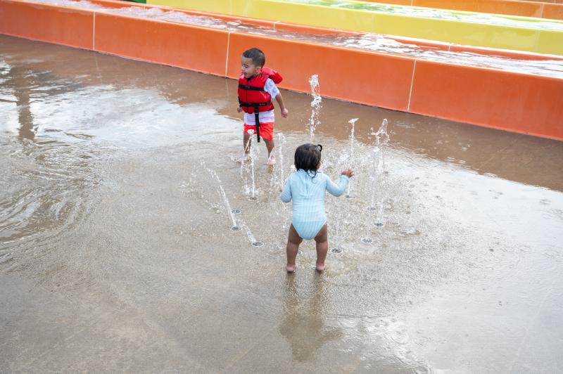 kids at the watermine