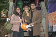 family during halloween