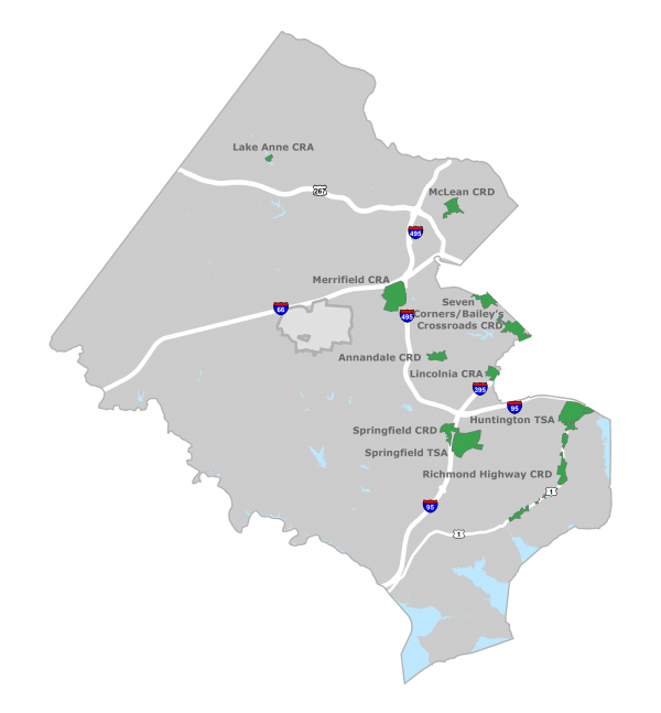 county outline map showing revitalization areas